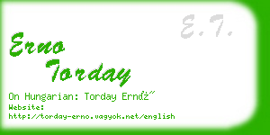 erno torday business card